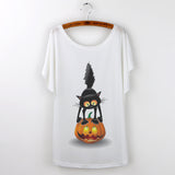 Harajuku Cat t-shirt Women Tee Shirt Femme Summer 2016 Casual Animal Cartoon print short sleeve Loose Ladies tops t shirt White