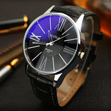 YAZOLE Men's Leather and Quartz Watch