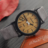 Wooden Design Quartz Men's Watch with Leather Strap