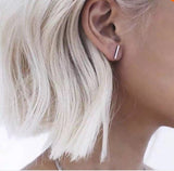 New fashion black gold silver 3 color  western triangle round flash stud earrings for women gifts jewelry