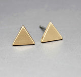 New fashion black gold silver 3 color  western triangle round flash stud earrings for women gifts jewelry