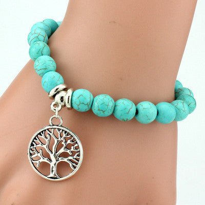 Women's Bohemian Turquoise Pendant Bracelet