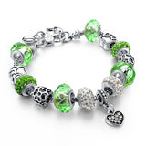 Women's Crystal Charm Bracelet - 925 Silver