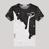 New 2015 Mens Summer Tees Plus Size Shirt Short Sleeve t shirt Milk Printed Cotton T-shirt Men 3D Designer Clothing M-XXXL