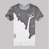 New 2015 Mens Summer Tees Plus Size Shirt Short Sleeve t shirt Milk Printed Cotton T-shirt Men 3D Designer Clothing M-XXXL