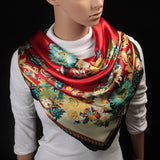 90cm*90cm 2016 Big Size Silk Square Scarf Women Fashion Brand High Quality Imitated Silk Satin Scarves Polyester Shawl Hijab