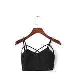 New Sexy Women Cut Out White Bra Bustier Crop Top Bralette Strappy Crochet Cropped Blusas Bandage Halter Tank Tops Camisole Z1