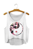 SexeMara Fashion Crop Tops "Floral Yin & Yang"