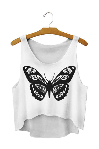 SexeMara Fashion Crop Tops "Butterfly"