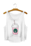 SexeMara Fashion Crop Tops "Pink Frap"