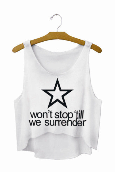 SexeMara Fashion Crop Tops "We Won't Stop"