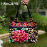 2016 National Trend Women Bags Handmade Double Faced Flower Embroidered Canvas Embroidery Ethnic Shoulder Bags Handbag