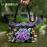 2016 National Trend Women Bags Handmade Double Faced Flower Embroidered Canvas Embroidery Ethnic Shoulder Bags Handbag