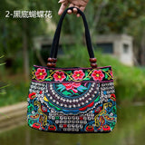 2016 National Trend Women Bags Handmade Double Faced Flower Embroidered Canvas Embroidery Ethnic Shoulder Bags Handbag