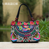 2016 National Trend Women Bags Handmade Double Faced Flower Embroidered Canvas Embroidery Ethnic Shoulder Bags Handbag