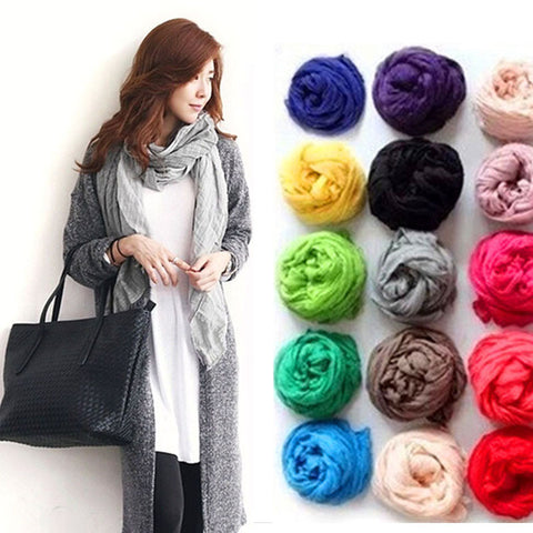 Echarpe 170*45cm Cachecol Feminino 2015 Brand Fashion Casual Foulard All-match Solid Soft Cotton Long Scarf Women Scarves 1901