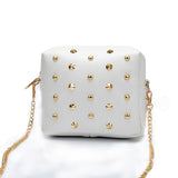 Lowest price ! New fashion Rivet women shoulder handbag PU leather Crossbody bag designer vintage women mini chain messenger bag