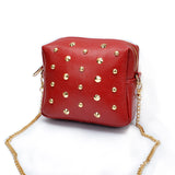 Lowest price ! New fashion Rivet women shoulder handbag PU leather Crossbody bag designer vintage women mini chain messenger bag