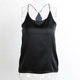 BeAvant 2016 new summer style sleeveless silk white women tank top Sexy deep v neck black camisole tank Casual party girls tops