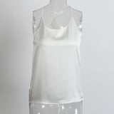 BeAvant 2016 new summer style sleeveless silk white women tank top Sexy deep v neck black camisole tank Casual party girls tops