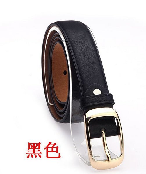 2016 Women Fashion Belts Cinturones Mujer  Ladies Faux Leather Metal Buckle Straps Girls Fashion Accessories