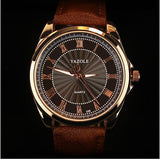 Stunning Men's YAZOLE Sports Watch - Quartz/Leather/Stainless Steel