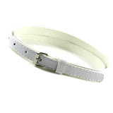 Multi Color Thin Skinny Faux Leather Waistband Womens Ladies Casual Belt Strap