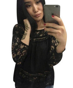 Summer Women Chiffon Blouse Shirts Crochet Lace Vest Sexy Open Back Sleeveless Shirt Tank Tops Blusas Femininas S-4XL 1150C