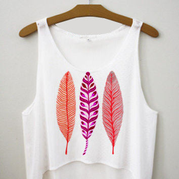 SexeMara  Pop Culture Fitness Crop Tops "3 Feathers"