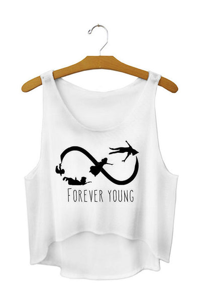 SexeMara  Pop Culture Fitness Crop Tops "Forever Young"