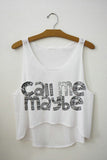 SexeMara  Pop Culture Fitness Crop Tops "Call Me Maybe"