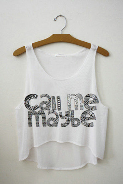 SexeMara  Pop Culture Fitness Crop Tops "Call Me Maybe"