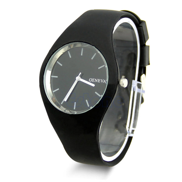 Free Shipping 2014 Fashion Super Soft Geneva Womens Jelly Silicone Sports Watch Students Watch  For Beauty Tool