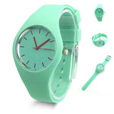 Free Shipping 2014 Fashion Super Soft Geneva Womens Jelly Silicone Sports Watch Students Watch  For Beauty Tool
