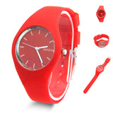 Free Shipping 2014 Fashion Super Soft Geneva Womens Jelly Silicone Sports Watch Students Watch  For Beauty Tool