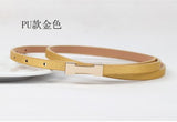 2015Hot Fashion Metal Buckle Women's Pigskin Leather /PU Thin Belt Waistband Female Straps Ladies Cummerbund Free Shipping 1005