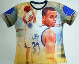 New fashion 2016 mens summer tops tee shirt 3D graphic print Kawhi Tony Duncan Curry basketball star funny short sleeve t-shirt