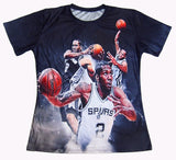New fashion 2016 mens summer tops tee shirt 3D graphic print Kawhi Tony Duncan Curry basketball star funny short sleeve t-shirt
