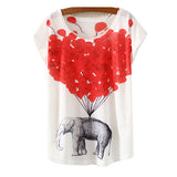 2015 Womens Tops Fashion 2015 Multi-Style Print Casual Women Short Sleeve Loose Casual T-shirt Tops