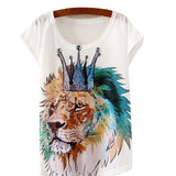 2015 Womens Tops Fashion 2015 Multi-Style Print Casual Women Short Sleeve Loose Casual T-shirt Tops