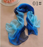 Nice Chiffon Scarf Women High Quality Gradual colors chiffon georgette silk scarves shawl female long design