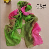 Nice Chiffon Scarf Women High Quality Gradual colors chiffon georgette silk scarves shawl female long design