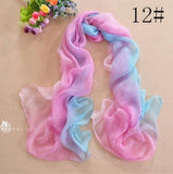 Nice Chiffon Scarf Women High Quality Gradual colors chiffon georgette silk scarves shawl female long design