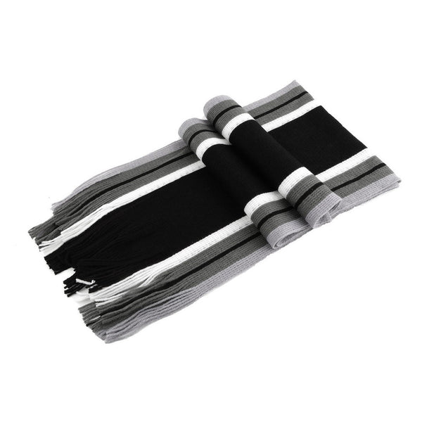 Men's Striped Winter Shawl Scarf with Tassels