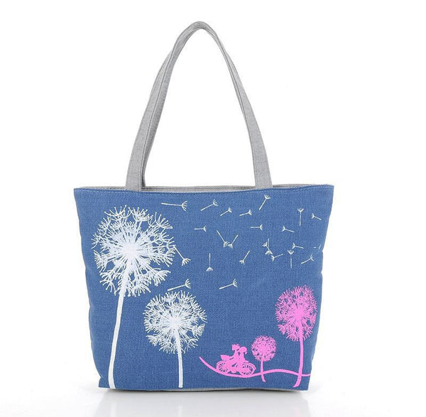 Canvas Women Casual Tote Designer Lady Large Bag Fashion dandelion Handbags Bolsas shopping bag New Women's Shoulder Bags M7-353