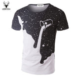 New 2015 Mens Summer Tees Plus Size Shirt Short Sleeve t shirt Milk Printed Cotton T-shirt Men 3D Designer Clothing M-XXXL