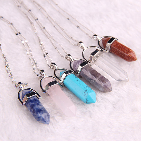 Natural Stone Pendant Bijoux Chain Necklaces