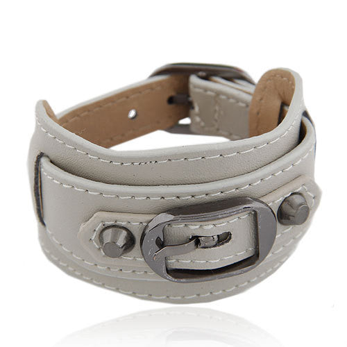 Fashion Leather-Style Belt Buckle Wrap Bracelet