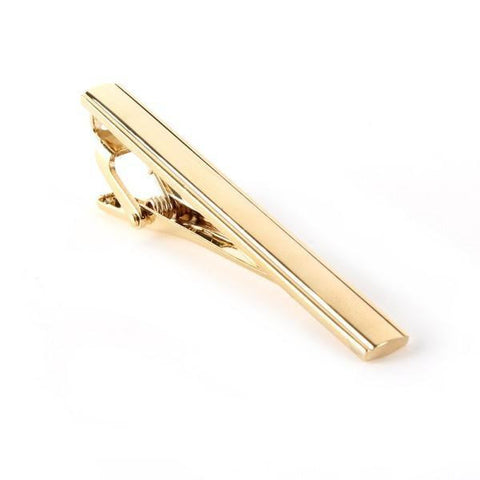 Men's Classic Gold or Silver Metal Clasp Tie Clip