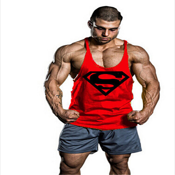 Superman gym singlet crime shirtwaist fitness equipment fitness men's gold medal stringer vest retro also jersey